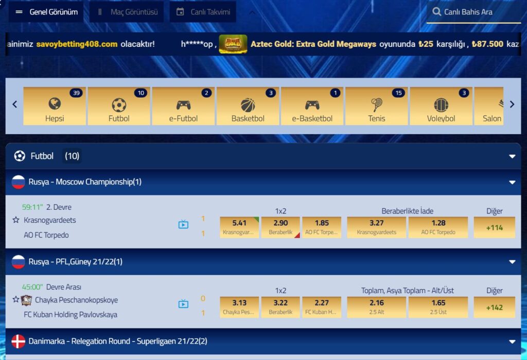 savoybetting canlı bahisler